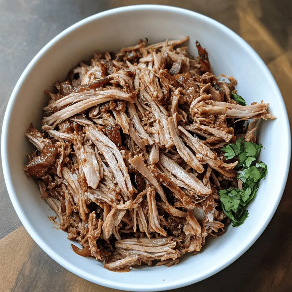 Juicy, tender Slow Cooker Pulled Pork is the ultimate comfort food for gatherings or cozy nights at home. This easy recipe uses simple ingredients and allows the flavors to develop throughout the day. Perfect for sandwiches, tacos, or served over rice. Save it now for your next family feast or game day celebration!