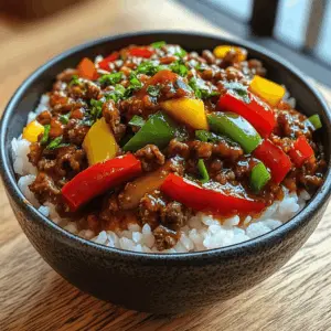 Satisfy your hunger with this Beef and Pepper Rice Bowl! Featuring tender beef, colorful bell peppers, and fluffy rice, this dish is bursting with flavor. Perfect for a quick dinner or meal prep, it's a hearty choice that everyone will love. Save this recipe to enjoy a comforting bowl of deliciousness whenever you need a tasty meal!