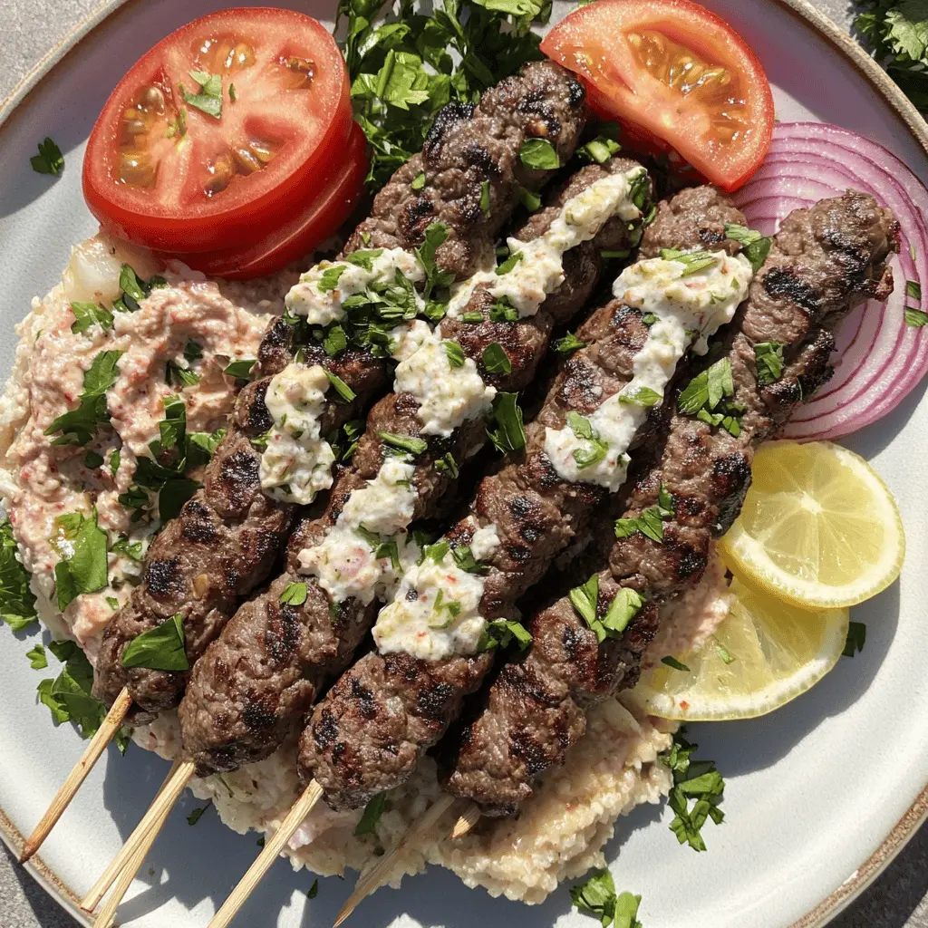 Fire up the grill for these mouthwatering Beef Kafta Kebabs! Packed with fragrant herbs and spices, these tender kebabs are perfect for any summer barbecue. With a recipe this easy, you can enjoy juicy, flavorful bites that everyone will love. Save this pin for your next cookout and impress your guests with this delicious dish!