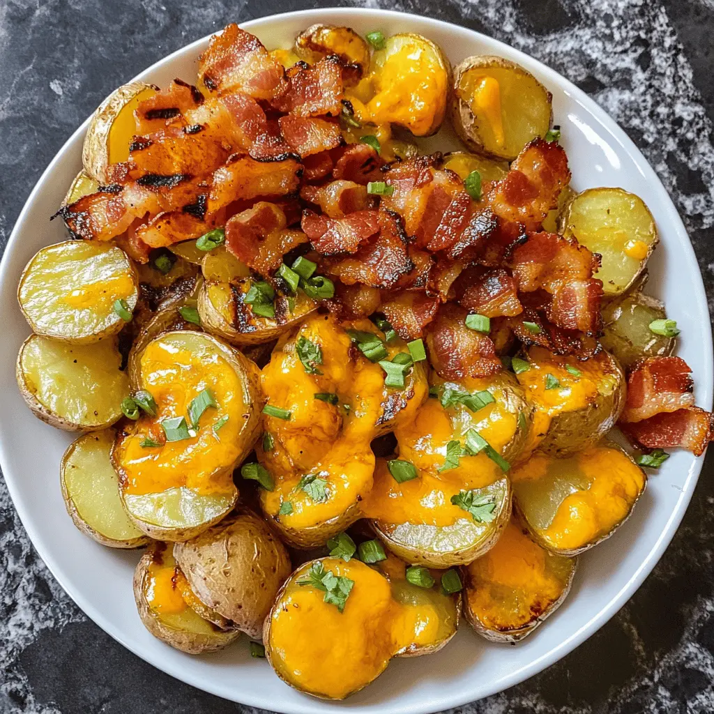 These Cheddar Bacon BBQ Grilled Potatoes are a delicious blend of smoky, cheesy goodness! Perfectly crispy on the outside and tender on the inside, each bite bursts with flavor from bacon, cheddar cheese, and tangy BBQ sauce. Ideal for summer cookouts or a cozy family dinner. Save this recipe for your next gathering and treat your taste buds to a flavorful side dish that everyone will love!