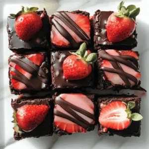 Treat yourself to these delightful Chocolate Covered Strawberry Brownies! Each bite boasts a rich brownie base topped with creamy chocolate ganache and fresh strawberries. Perfect for parties, special occasions, or just because! Save this recipe to bring a touch of sweetness to your next gathering. Enjoy a delicious twist on a classic treat!