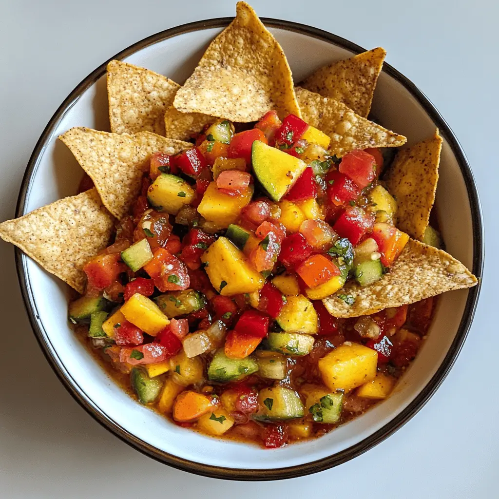 Brighten up your snack time with this refreshing Fruit Salsa paired with crispy cinnamon chips! Bursting with juicy fruits, this colorful dish is perfect for parties or a fun dessert. The sweet cinnamon chips add a delightful crunch. Save this easy recipe for your next gathering and watch everyone enjoy each vibrant bite!