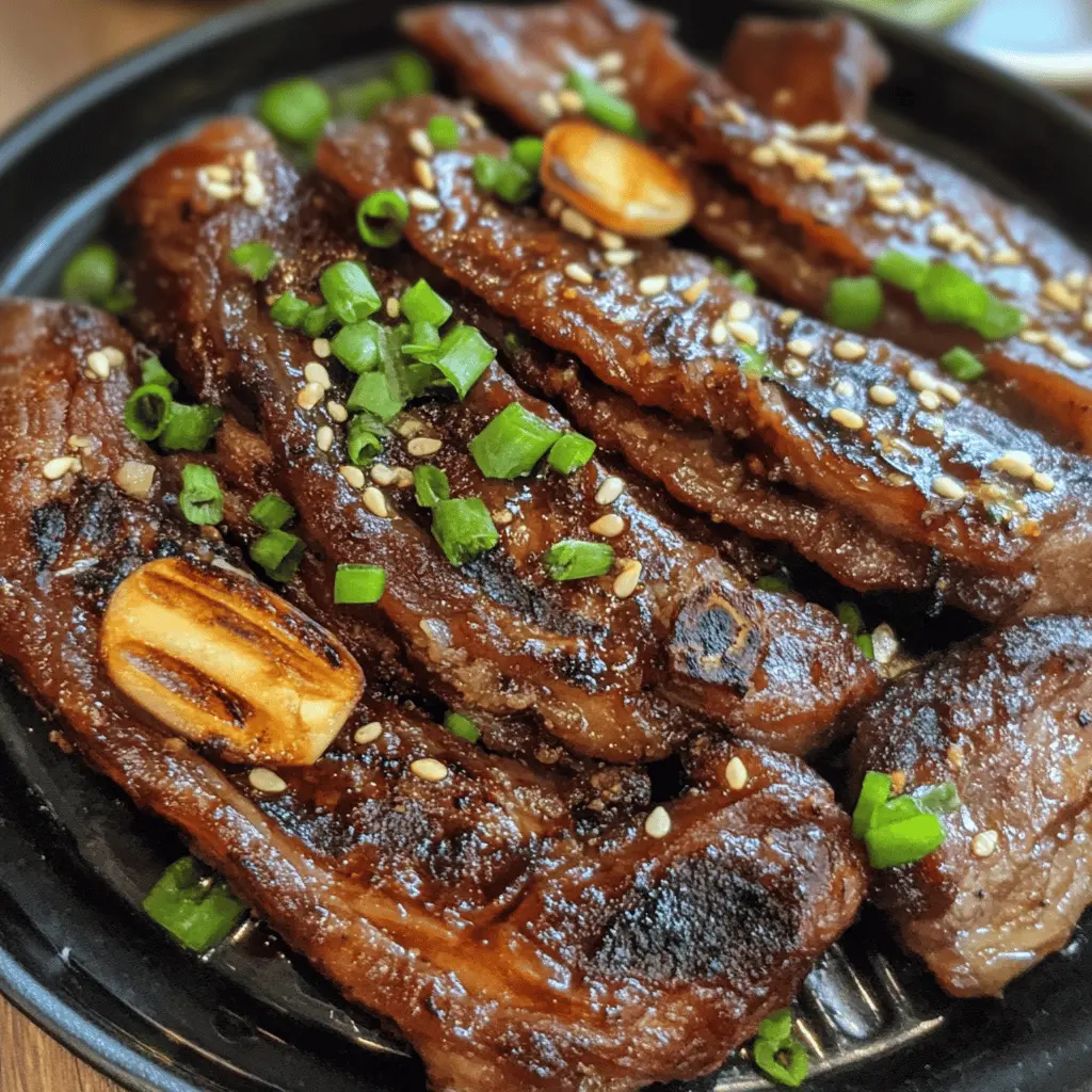 Fire up the grill for these mouthwatering Galbi Korean Grilled Flanken Ribs! Marinated in a savory mix of soy sauce, garlic, and sesame, they're packed with flavor. Perfect for summer barbecues or family gatherings, your taste buds will be dancing with joy. Save this recipe to impress your guests and satisfy those cravings!