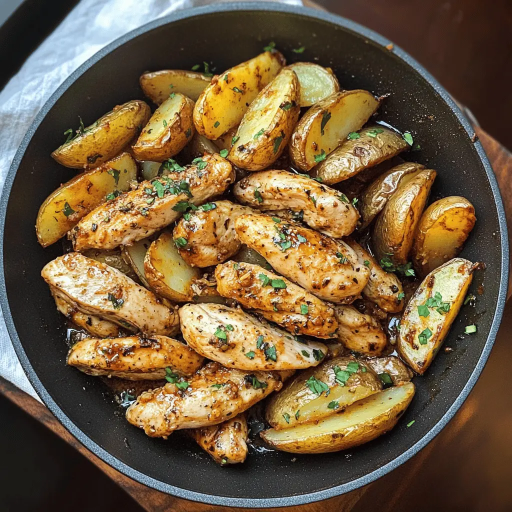 Sizzle your weeknight dinner with this Garlic Butter Chicken and Potatoes Skillet! Bursting with flavor, this easy-to-make dish features juicy chicken seasoned to perfection and tender potatoes cooked in rich garlic butter. Perfect for busy evenings or family gatherings, save this recipe for a comforting meal that everyone will love!