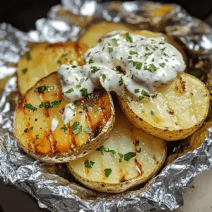These Grilled Potatoes in Foil are the perfect side dish for your summer BBQ! Easy to make, just season your potatoes with herbs and spices, wrap them up in foil, and toss them on the grill for a smoky flavor. Ideal for gatherings or a cozy family dinner. Save this recipe for your next cookout and enjoy deliciously tender potatoes every time!
