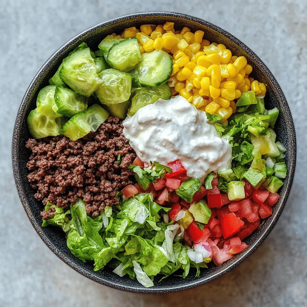 Transform your dinner routine with this tasty Ground Beef Burrito Bowl! Packed with seasoned beef, fresh veggies, and zesty toppings, it's a complete meal in one bowl. Perfect for busy weeknights or a casual dinner with friends. Save this recipe now to impress everyone with your culinary skills and enjoy a fiesta of flavors anytime!