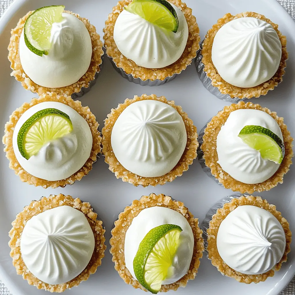 These adorable No-bake Mini Key Lime Pies are the perfect treat for any occasion! Made with creamy lime filling and a crispy graham cracker crust, they offer a refreshing burst of flavor. Easy to make and delightful to share, these mini pies are a must-try. Save this recipe for your next gathering or just because! You won't want to miss out on this delicious dessert!