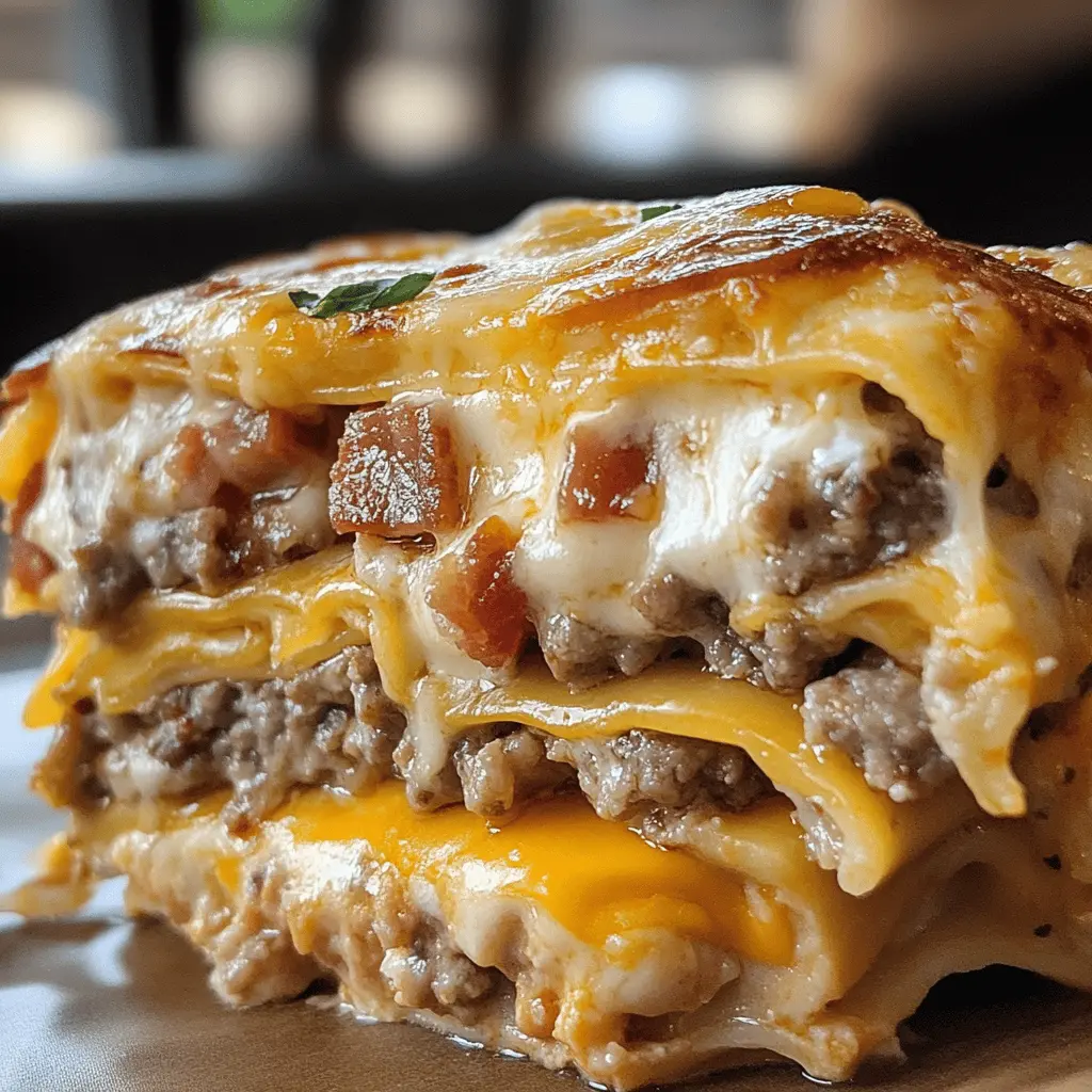 Easy Parmesan Garlic Bacon Cheeseburger Lasagna