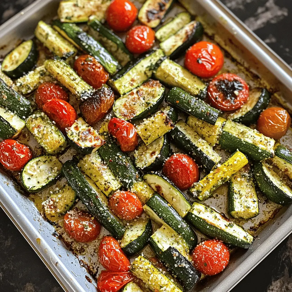 Looking for a simple yet delicious side dish? Try this Roasted Parmesan Zucchini and Tomatoes! Bursting with flavor from fresh zucchini and juicy tomatoes, this recipe is topped with a golden layer of Parmesan cheese that makes every bite irresistible. Perfect for family dinners or as a healthy snack! Save it for your next meal!