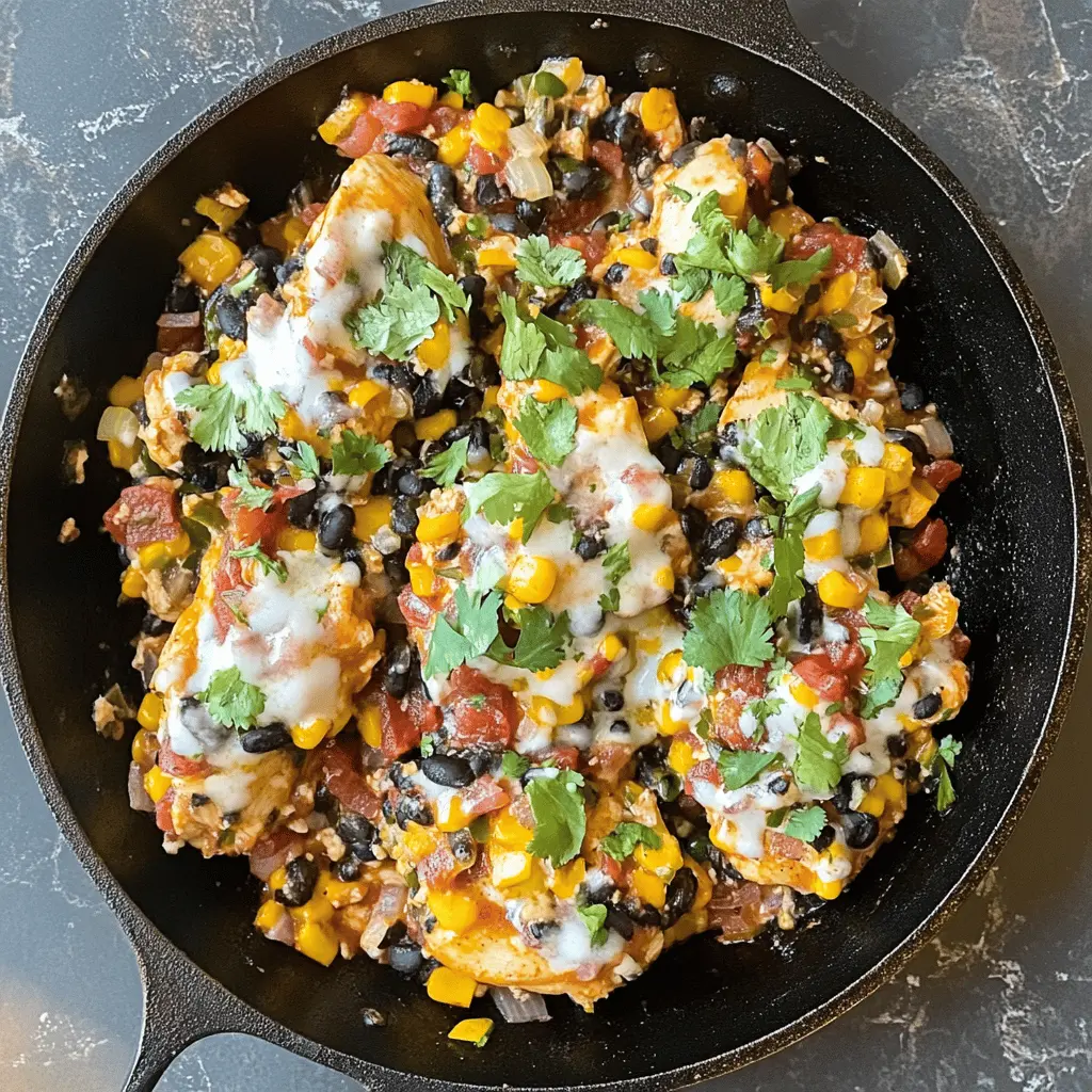 Ready for a dinner that bursts with flavors? This Santa Fe Chicken Skillet combines juicy chicken, colorful bell peppers, and zesty salsa for a delightful one-pan meal. Perfect for busy weeknights, this dish is a crowd-pleaser that’s both easy to make and clean up! Save this recipe for your next family gathering or cozy night in.