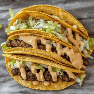 Get ready for a fun twist on taco night with these Smash Burger Tacos! Combining juicy, smashed burger patties with all your favorite taco toppings, this recipe is a crowd-pleaser. Perfect for parties or a family dinner, these tacos are quick to make and bursting with flavor. Save this recipe for your next meal that needs a tasty upgrade!