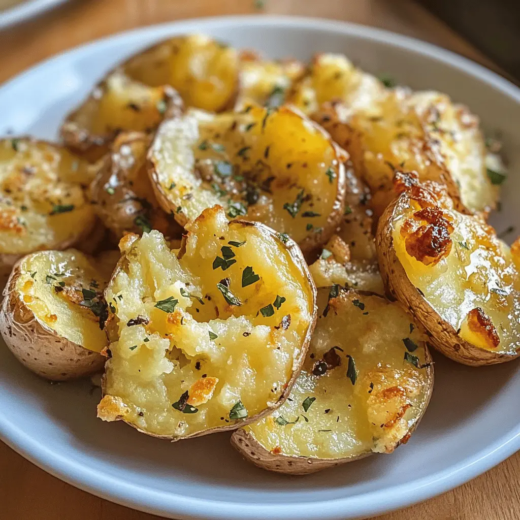 These crispy smashed potatoes are a delightful twist on a classic favorite! With a golden, crunchy exterior and a fluffy interior, they're perfect as a side dish or snack. Seasoned with garlic and herbs for extra flavor, they pair wonderfully with any meal. Save this recipe to whip up a delicious treat for your next gathering or family dinner!