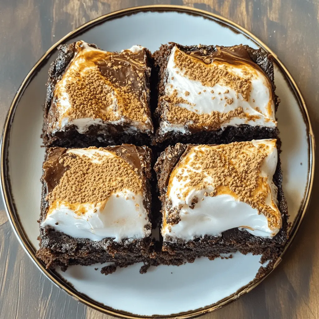 Craving a delightful dessert? Try these S'mores Brownies topped with velvety vanilla bean marshmallow! This easy recipe features rich chocolate brownies layered with crunchy graham crackers, gooey chocolate, and a fluffy marshmallow topping. Perfect for parties, family gatherings, or a sweet treat at home. Save this recipe for your next baking adventure!