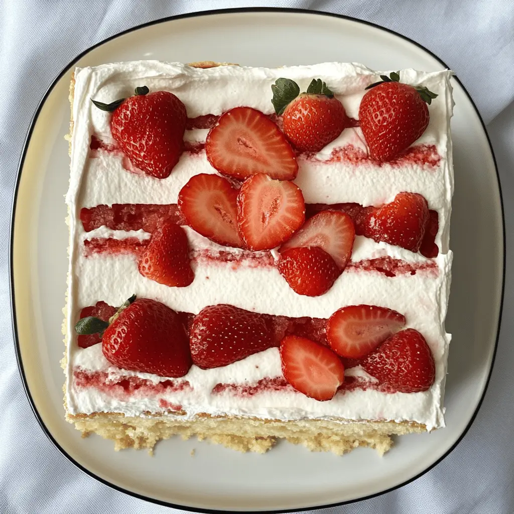 This no-bake Strawberry Icebox Cake is the perfect treat for warm days! Layers of fluffy whipped cream, sweet strawberries, and graham crackers come together for a delightful dessert that’s a breeze to prepare. Ideal for picnics, barbecues, or a sweet finish to any meal. Save this recipe to impress your friends and family with a refreshing dessert that's sure to please!