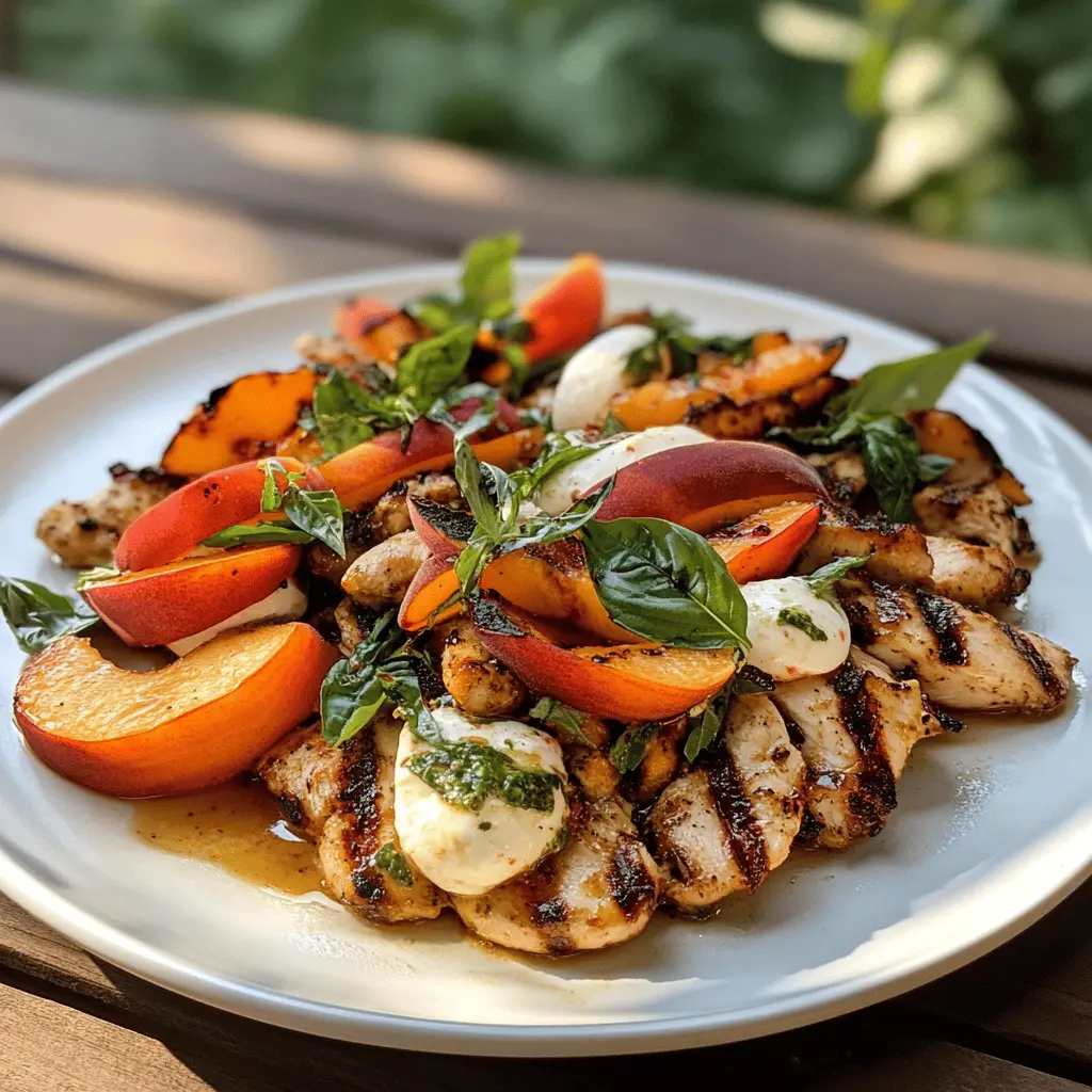 Easy Peach Caprese Grilled Chicken Recipe