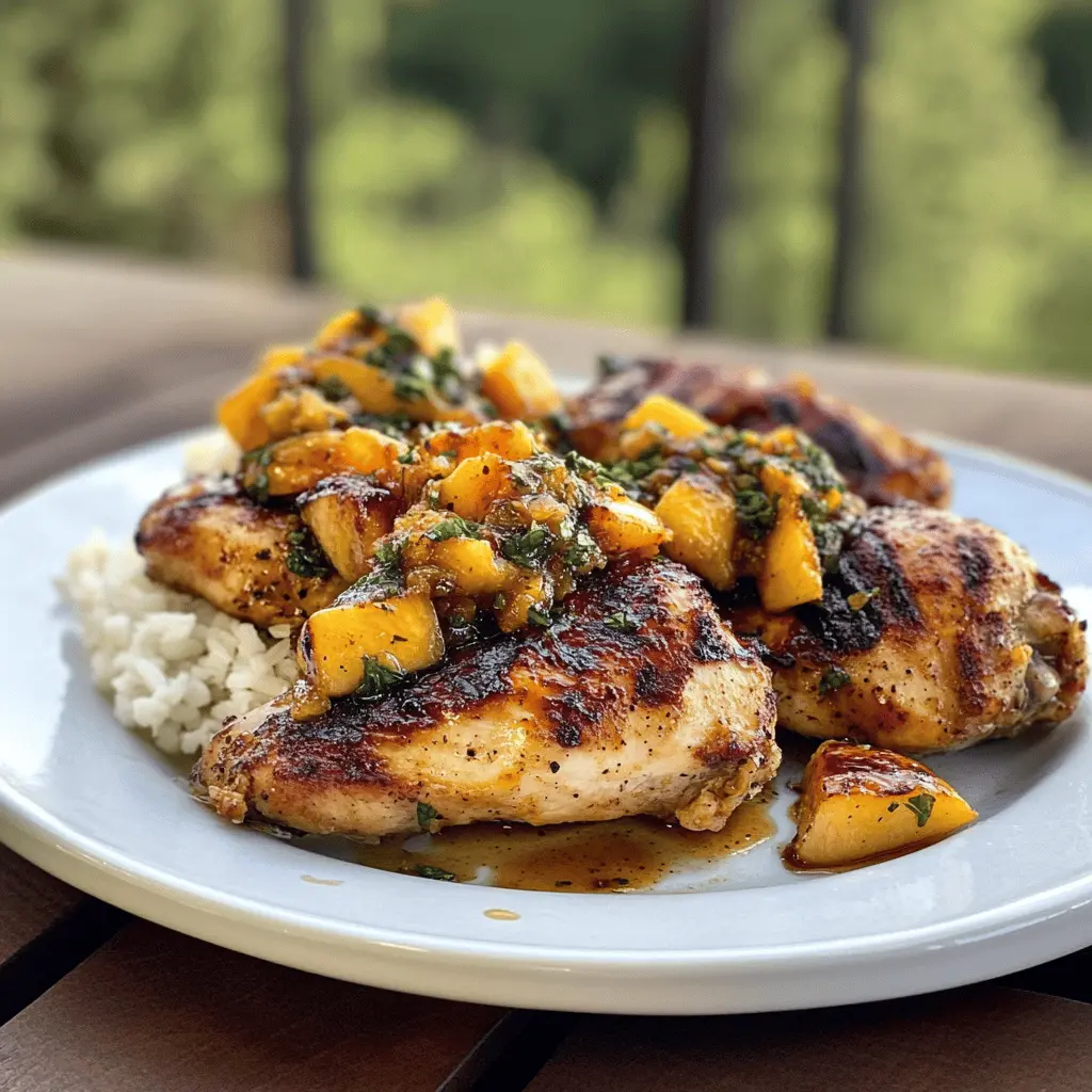Easy Grilled Chicken with Sweet Peach Chipotle Sauce