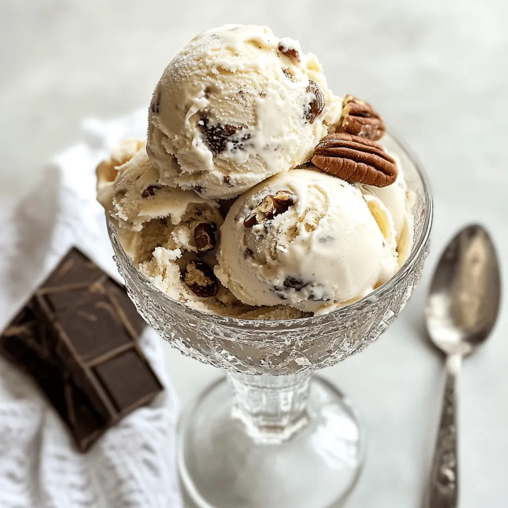 Easy Brown Butter Ice Cream with Candied Pecans & Chocolate