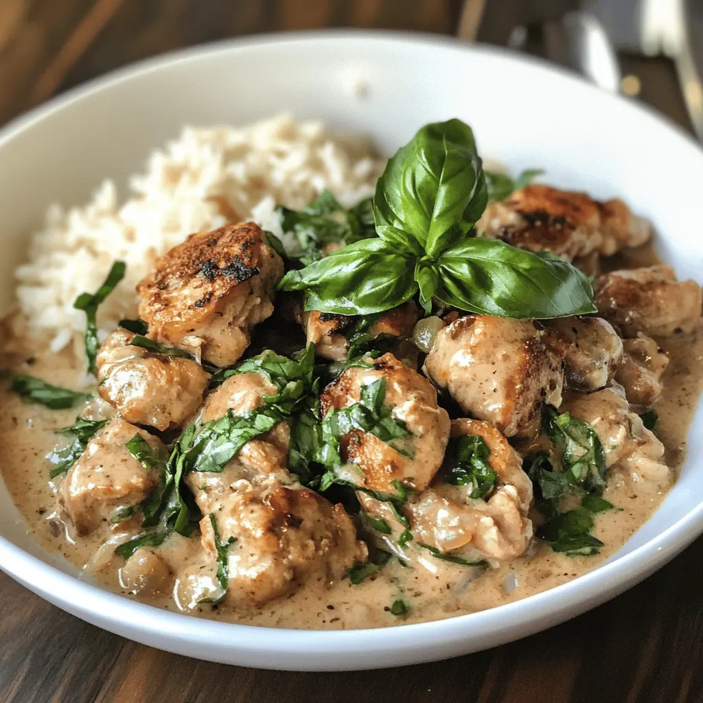 Easy Basil Chicken in Creamy Coconut Curry