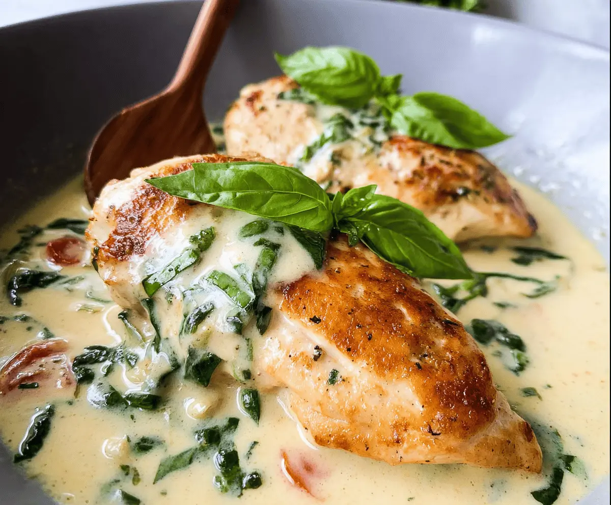 Easy Creamy Basil Chicken Breasts Recipe
