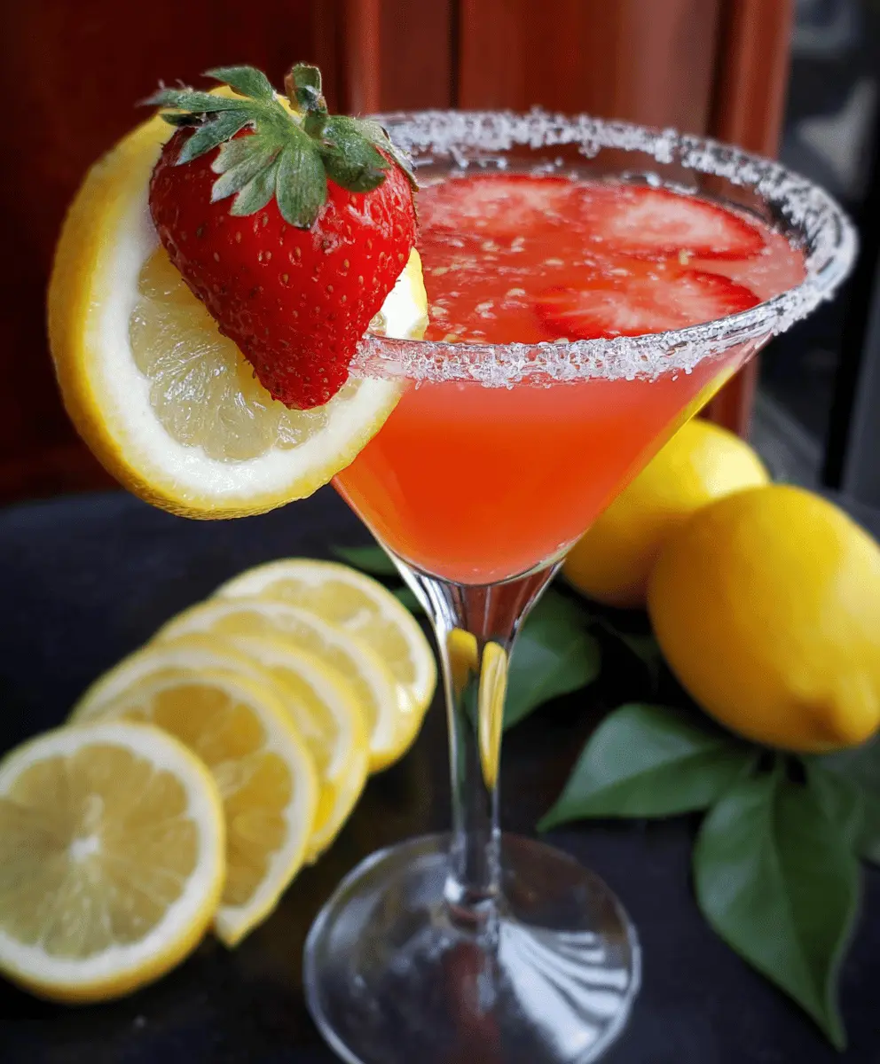Easy Strawberry Lemon Drop Martini Recipe
