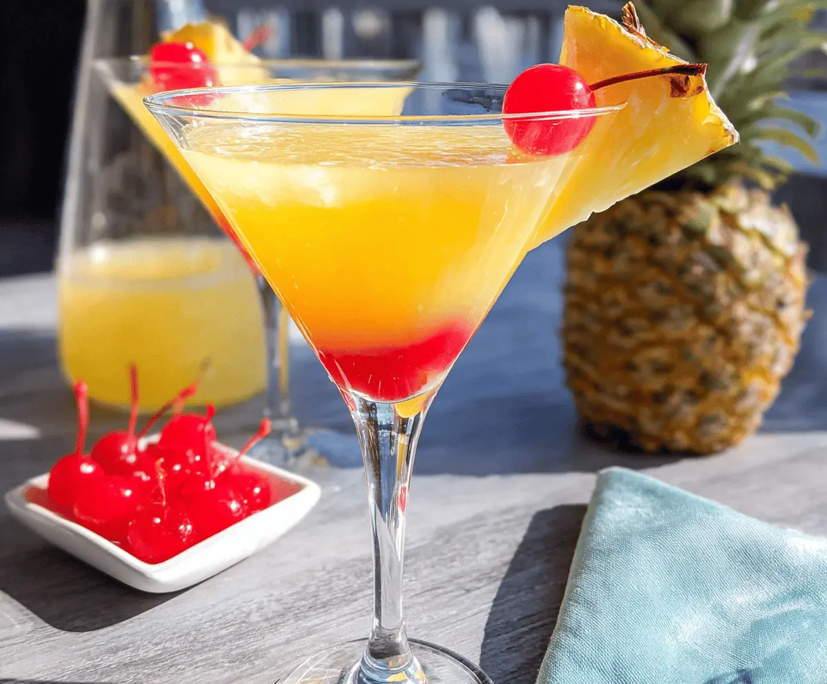 Easy Pineapple Upside Down Martini Recipe