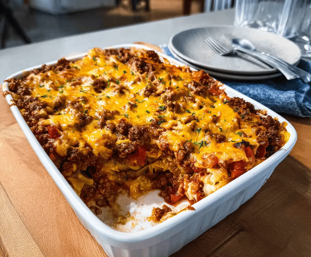 Easy Cheesy Hamburger Casserole Recipe