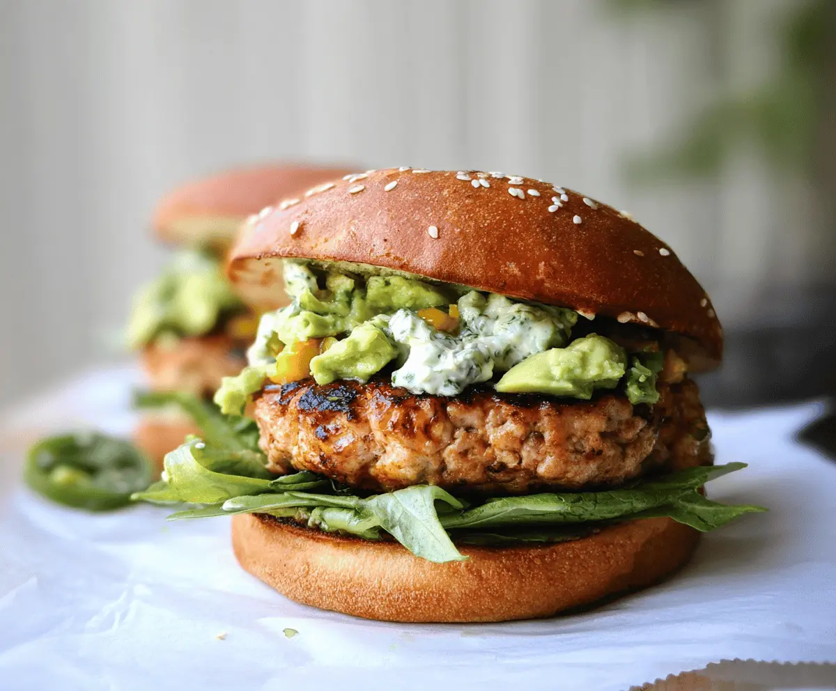 Easy Honey Jalapeño Turkey Burgers with Creamy Avocado Sauce