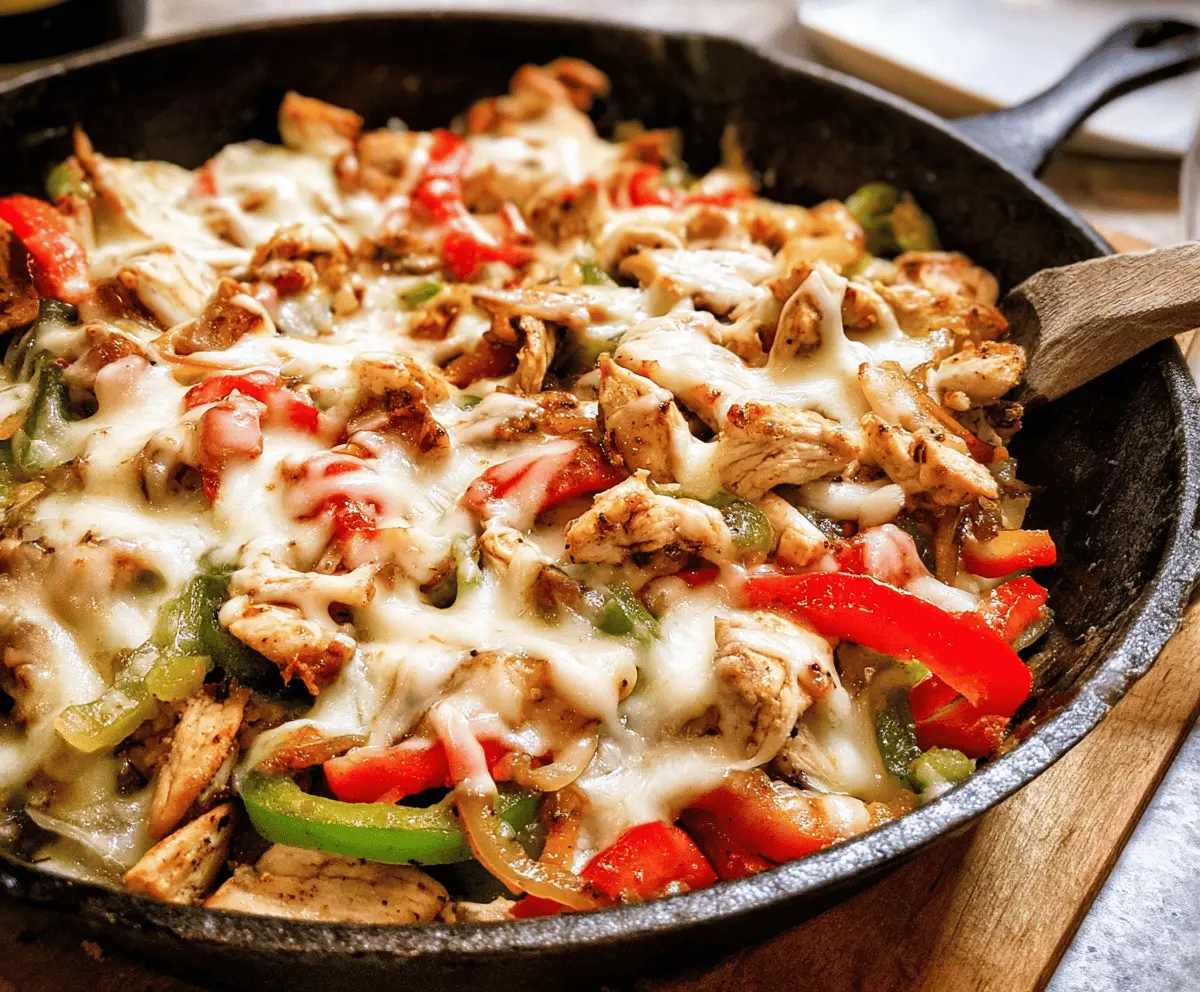 Easy Chicken Cheesesteak Skillet Recipe