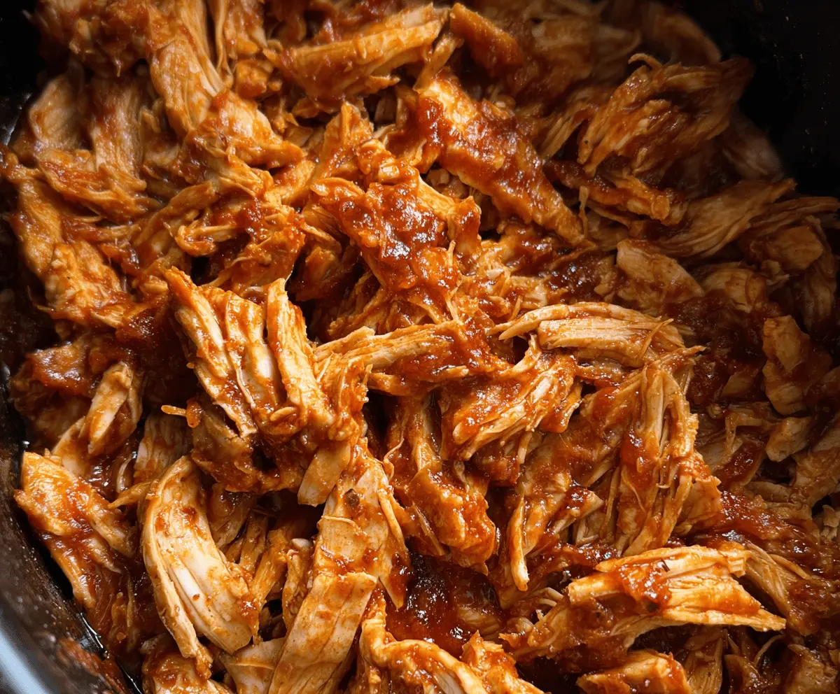 Easy Crockpot BBQ Pulled Chicken Recipe