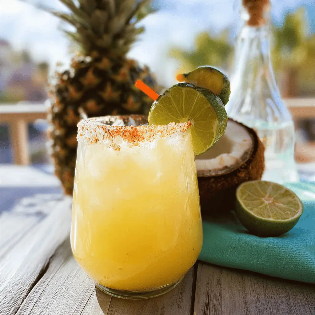 Easy Hawaiian Margarita with Pineapple and Coconut