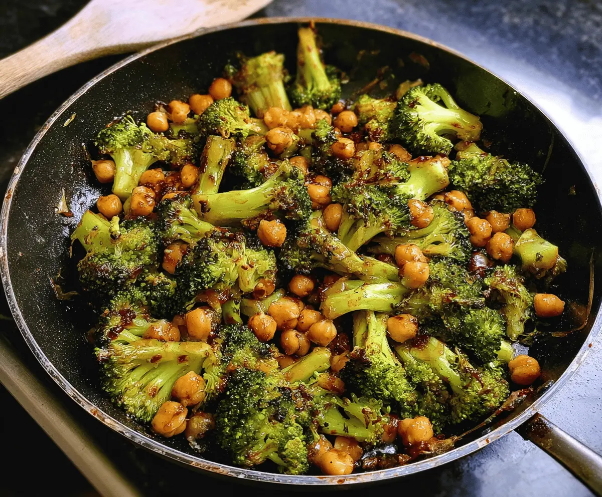 Easy Garlic Broccoli Stir Fry With Chickpeas