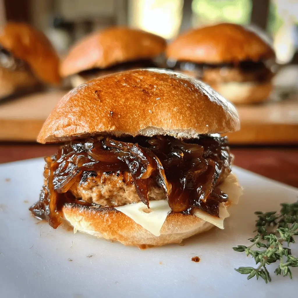 Healthy Balsamic Caramelized Onion Turkey Burgers