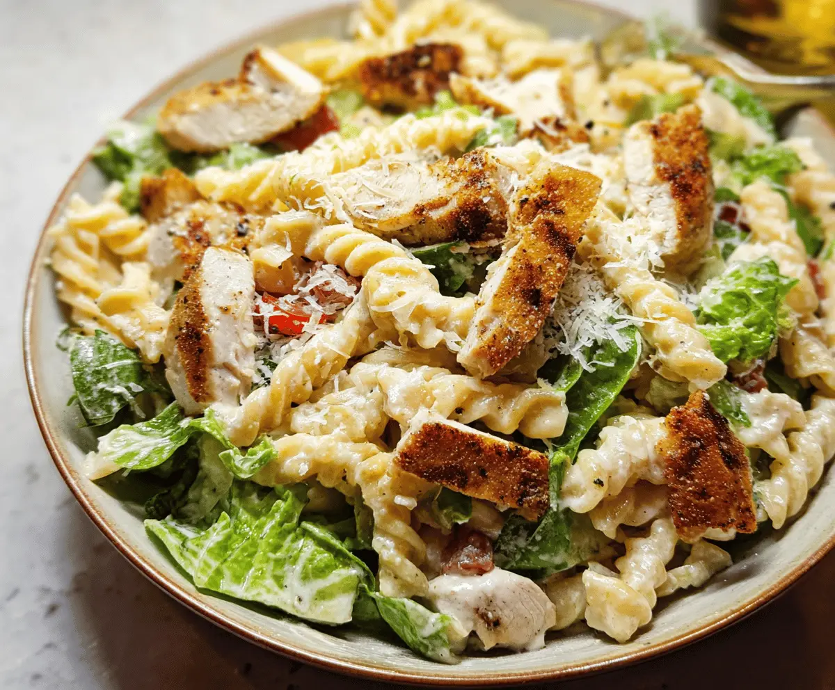 Easy Chicken Caesar Pasta Salad Recipe