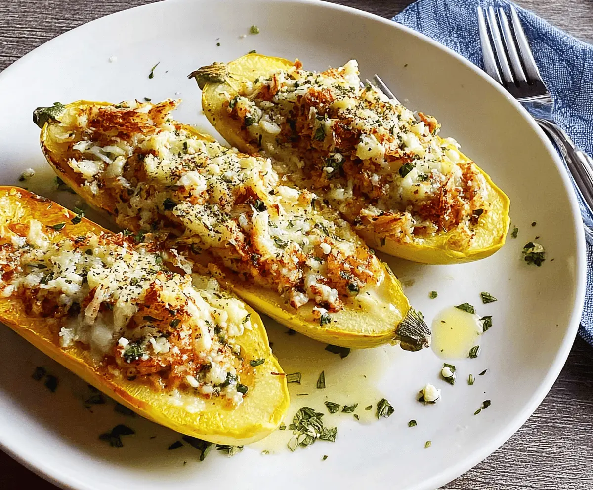 Cheesy Stuffed Yellow Squash Recipe