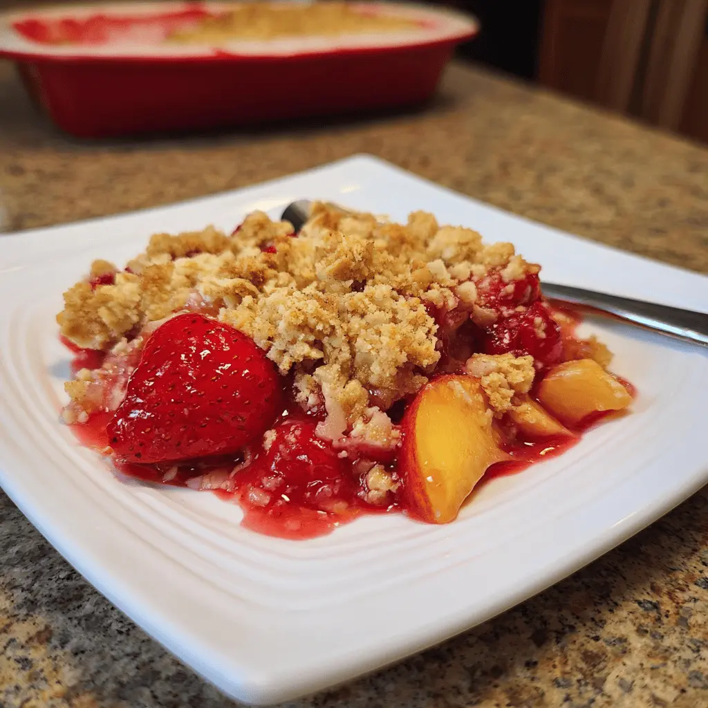 Easy Strawberry Peach Crisp Recipe