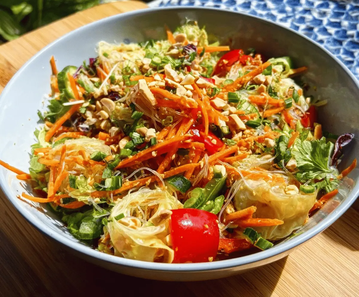 Fresh Spring Roll Salad with Spicy Ginger Dressing