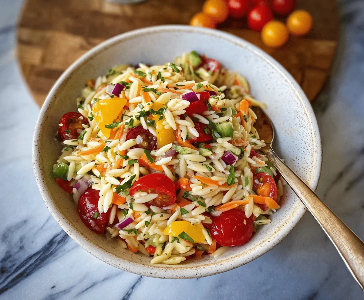 Healthy Rainbow Orzo Salad Recipe
