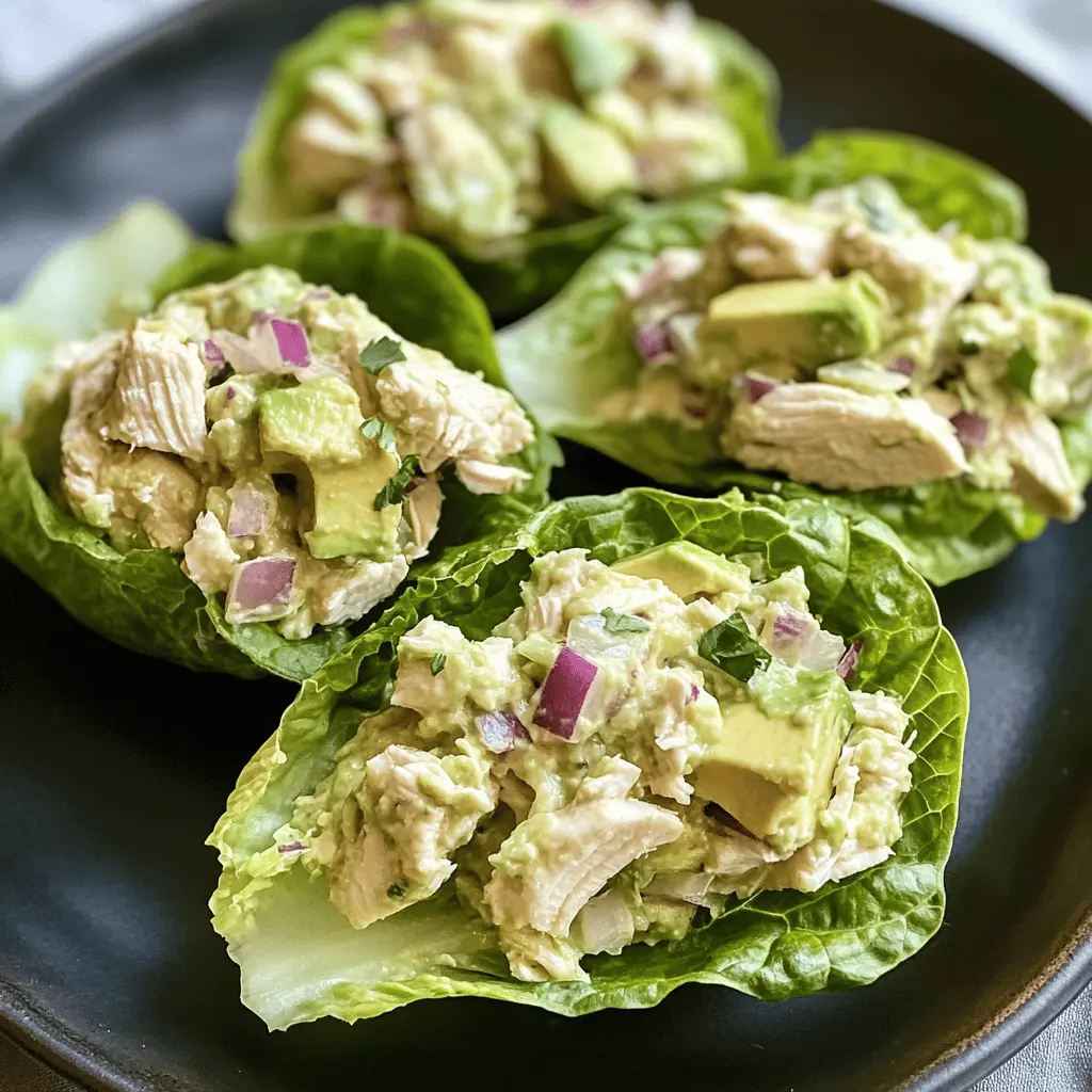 Easy Avocado Chicken Salad Lettuce Wraps