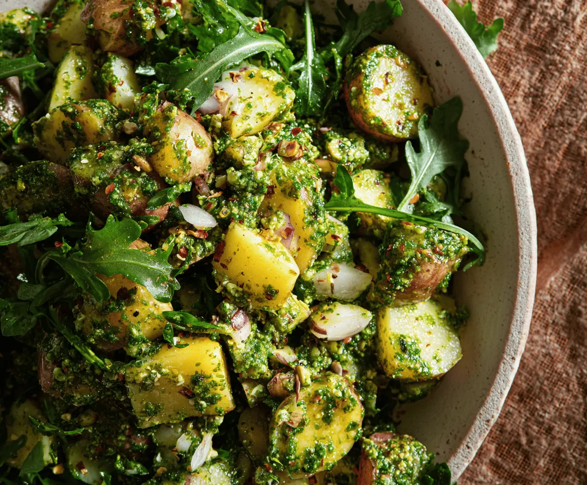 Fresh Arugula Pesto Potato Salad Recipe