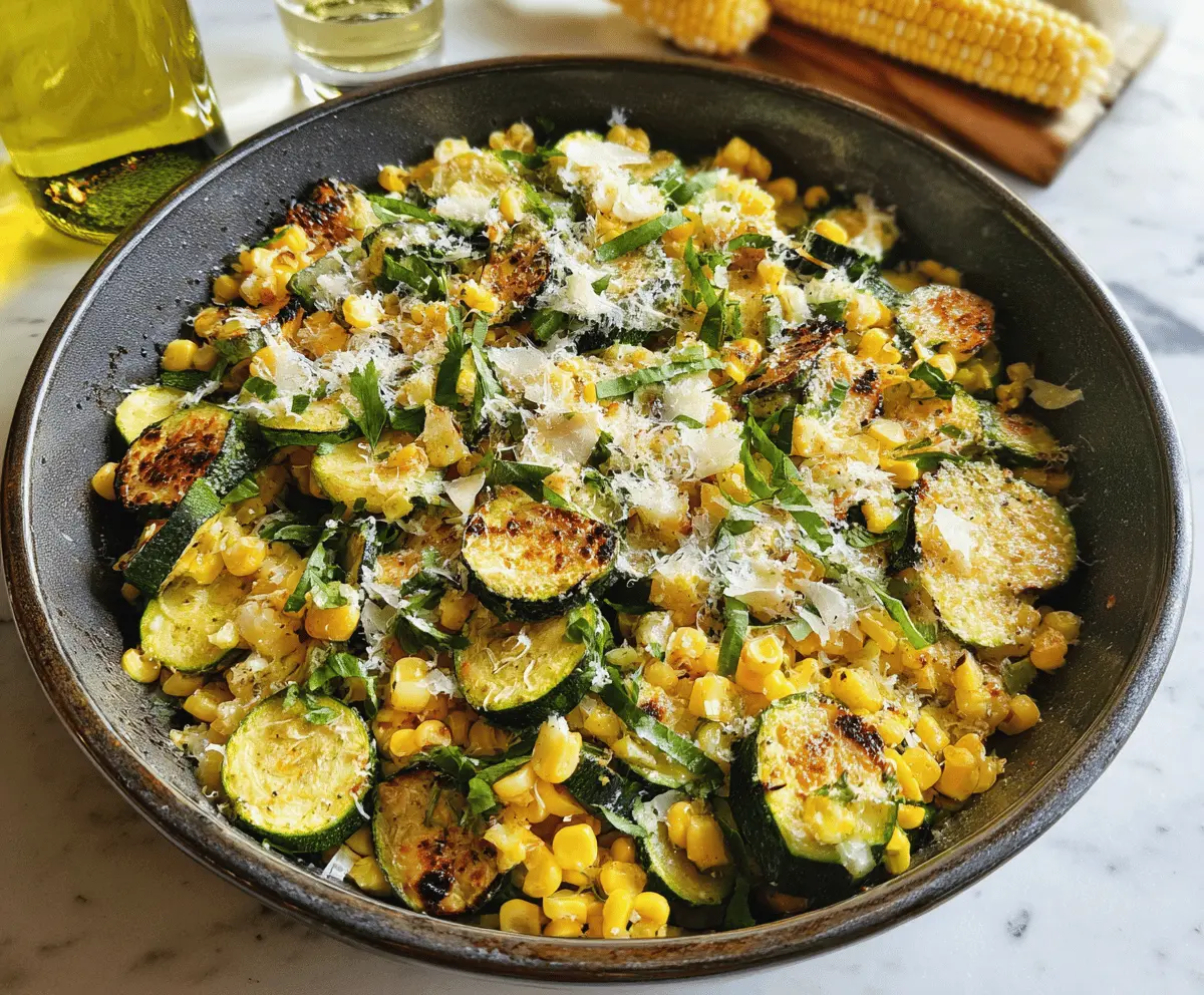 Cheesy Parmesan Zucchini and Corn Bake