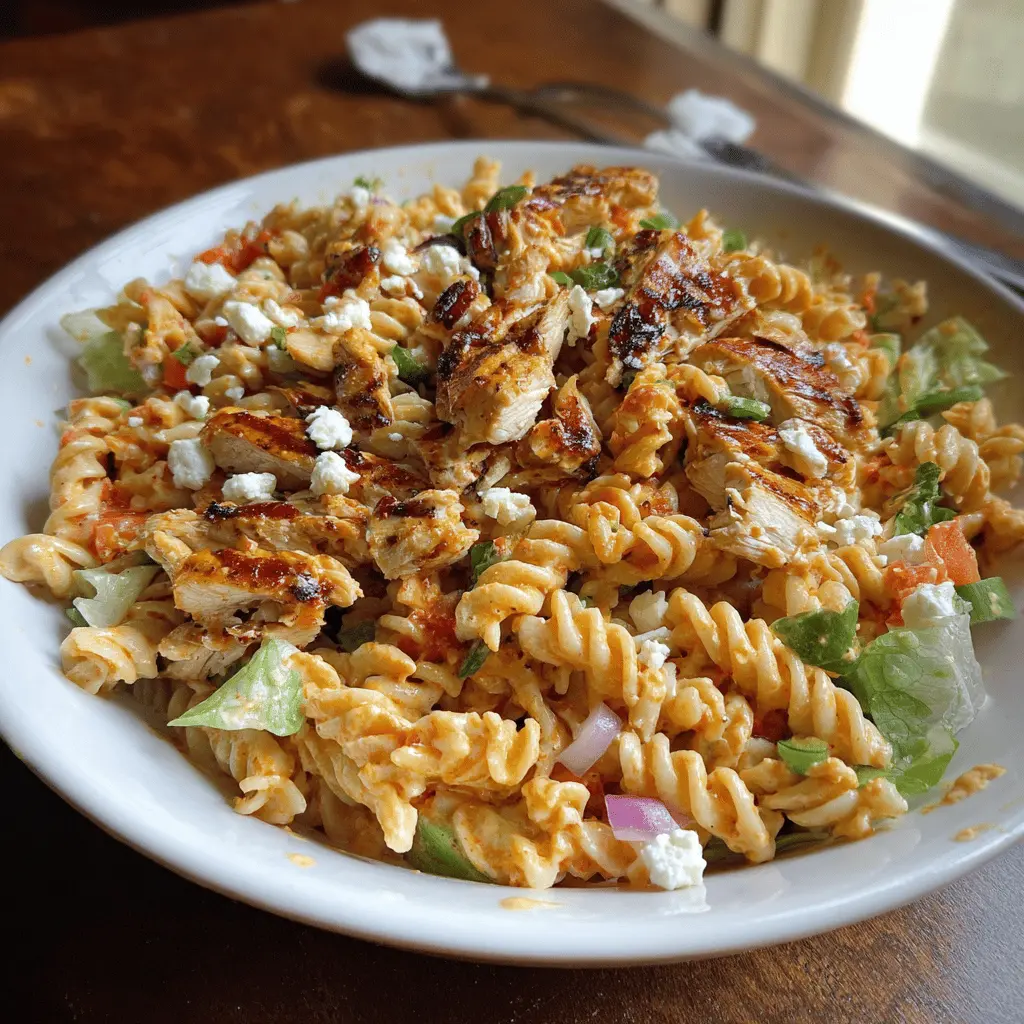 Easy Buffalo Chicken Pasta Salad Recipe