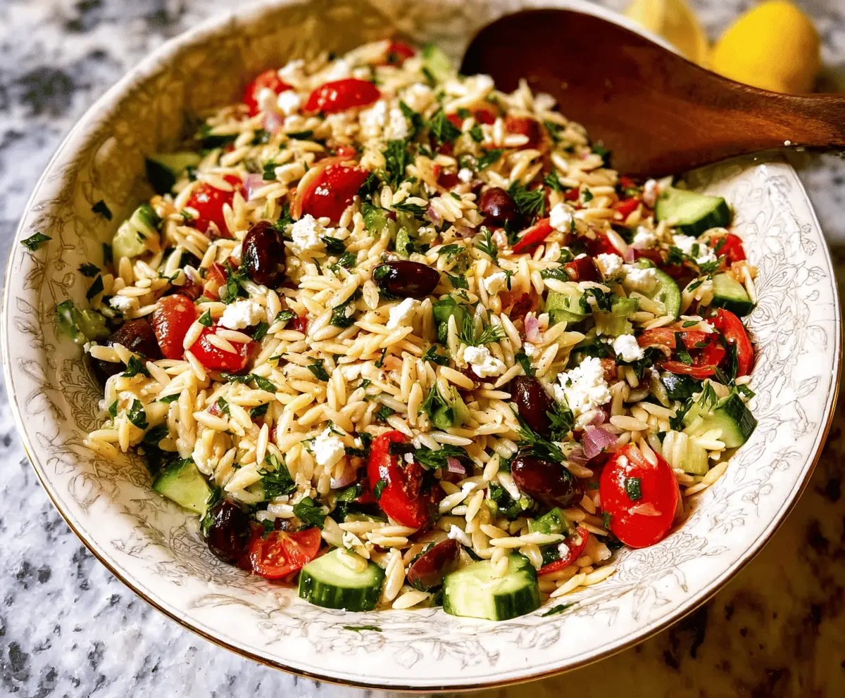 Easy Mediterranean Orzo Pasta Salad Recipe
