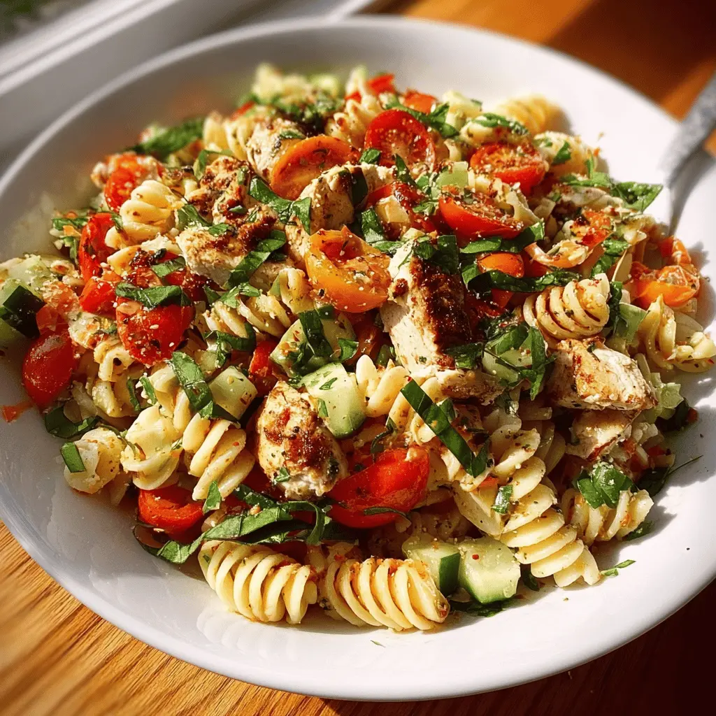 Healthy Mediterranean Chicken Pasta Salad Recipe