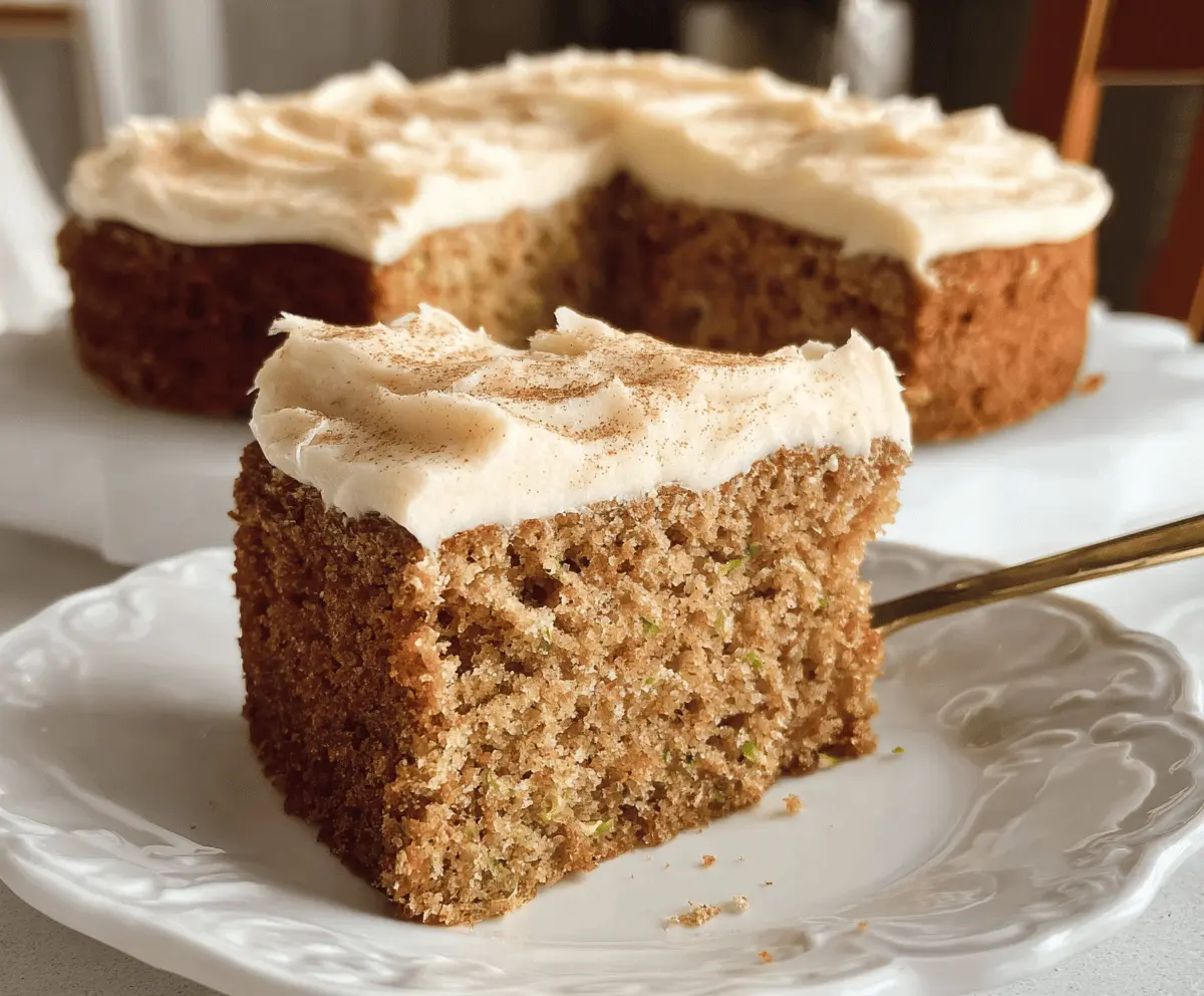 Moist Zucchini Cake with Cinnamon Cream Cheese Frosting