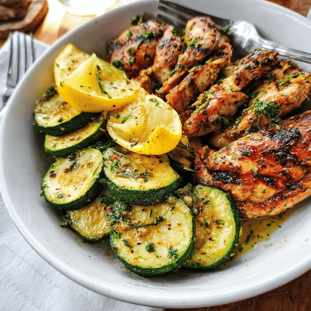 Easy Asado Chicken with Lemon Zucchini Sauté