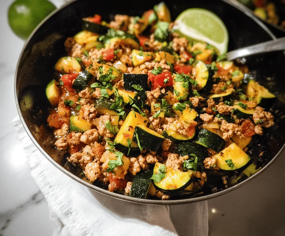 Quick Ground Turkey and Zucchini Skillet Recipe