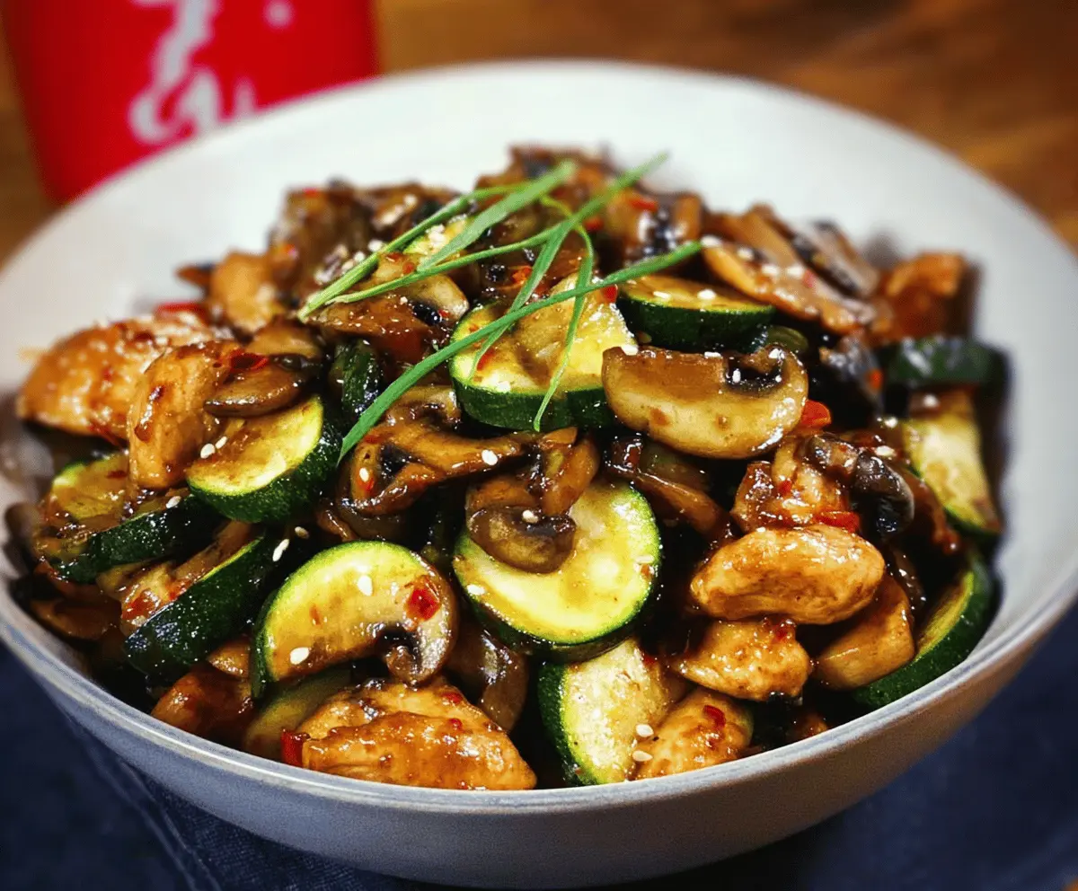 Easy Zucchini Mushroom Chicken Stir Fry Recipe