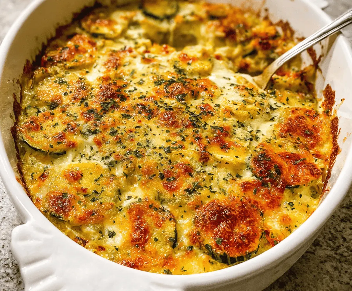 Easy Cheesy Zucchini Squash Casserole Recipe