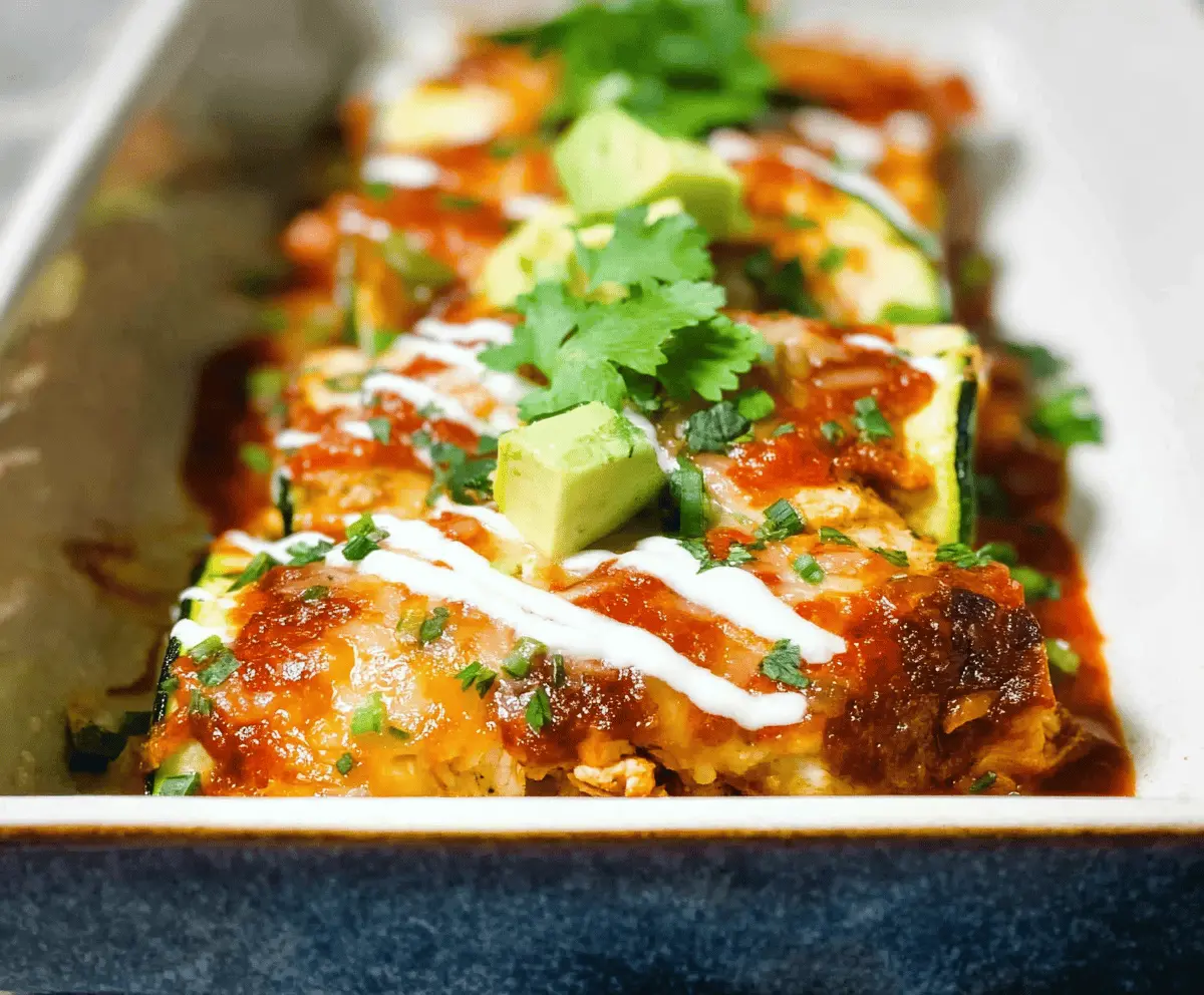 Keto Chicken Zucchini Enchiladas Low Carb Recipe