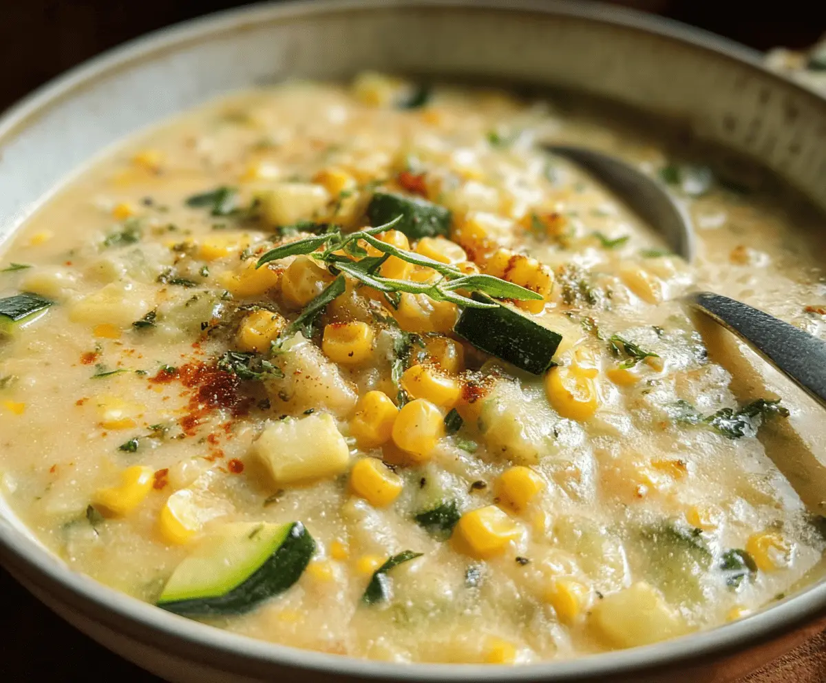 Creamy Summer Corn and Zucchini Chowder Recipe